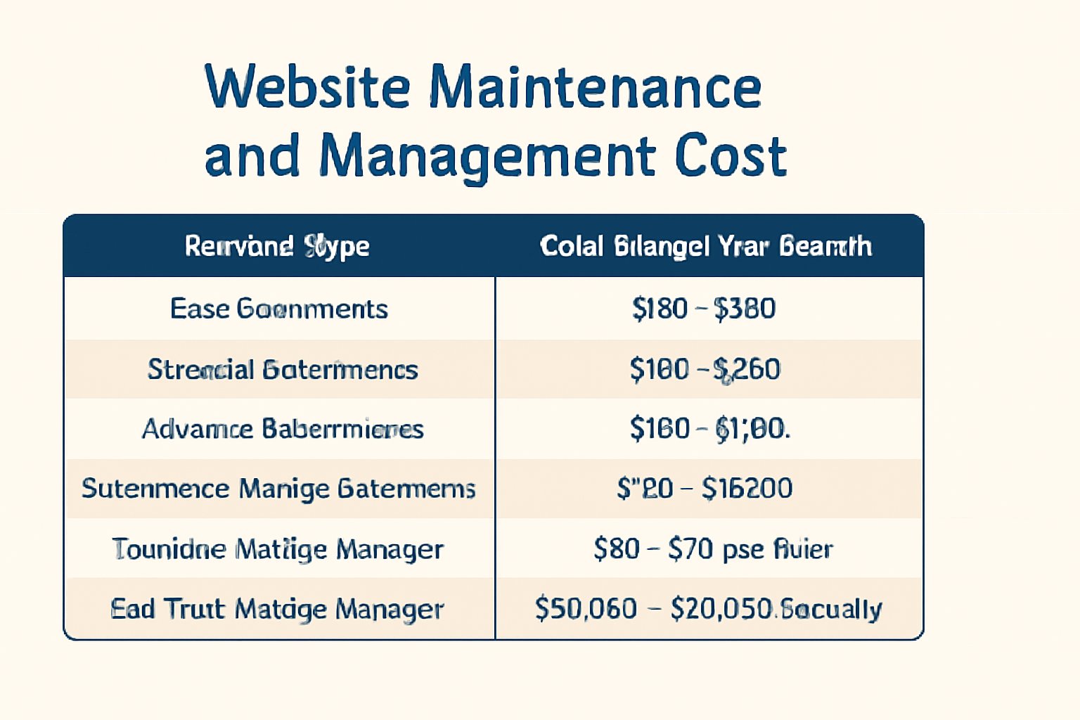 Website management and maintenance cost